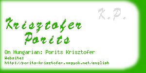 krisztofer porits business card